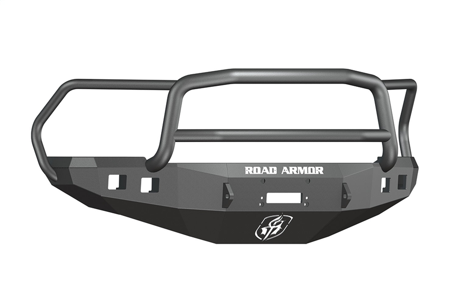 Road Armor 408R5B Stealth Winch Front Bumper; Lonestar Guard; Satin Black; Square Fog Light Holes; Road Armor 408R5B