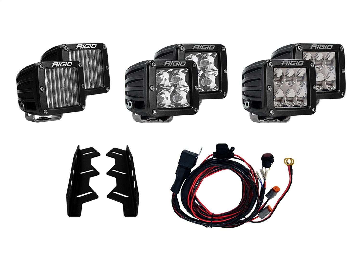 RIGID Industries 41610 2017-2018 FORD RAPTOR FOG LIGHT KIT INCLUDES MOUNTS/6 D-SERIES RIGID Industries 41610