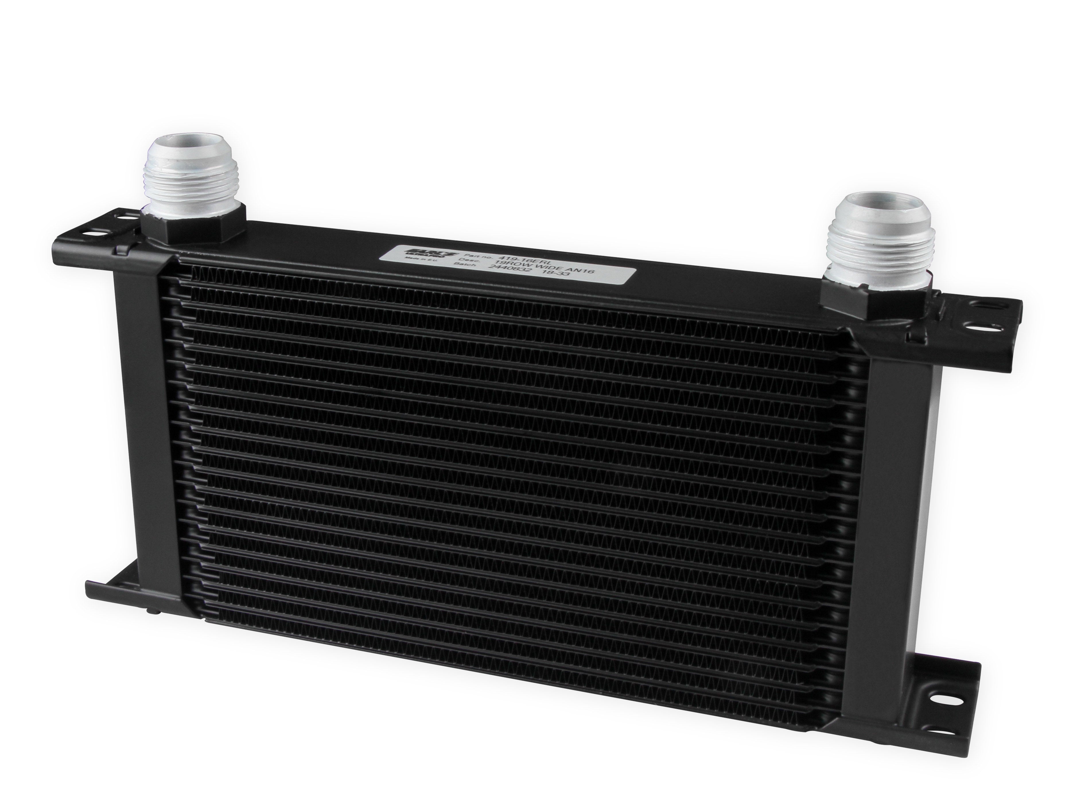 Earl's UltraPro Oil Cooler - Black, 19 Rows, Wide, 16 AN Male Flare Ports