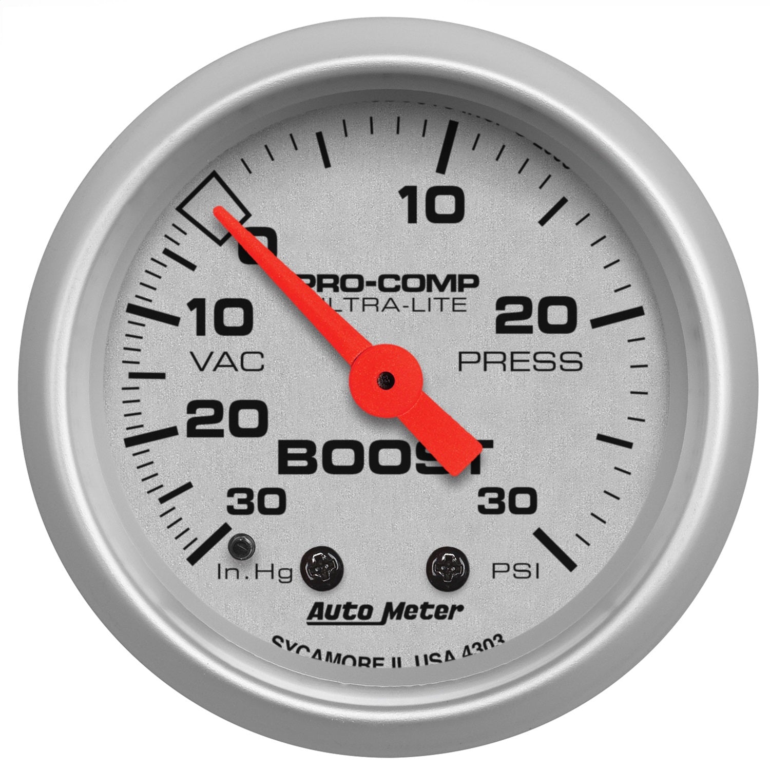 AutoMeter 4303 GAUGE; VAC/BOOST; 2 1/16in.; 30INHG-30PSI; MECHANICAL; ULTRA-LITE AutoMeter 4303