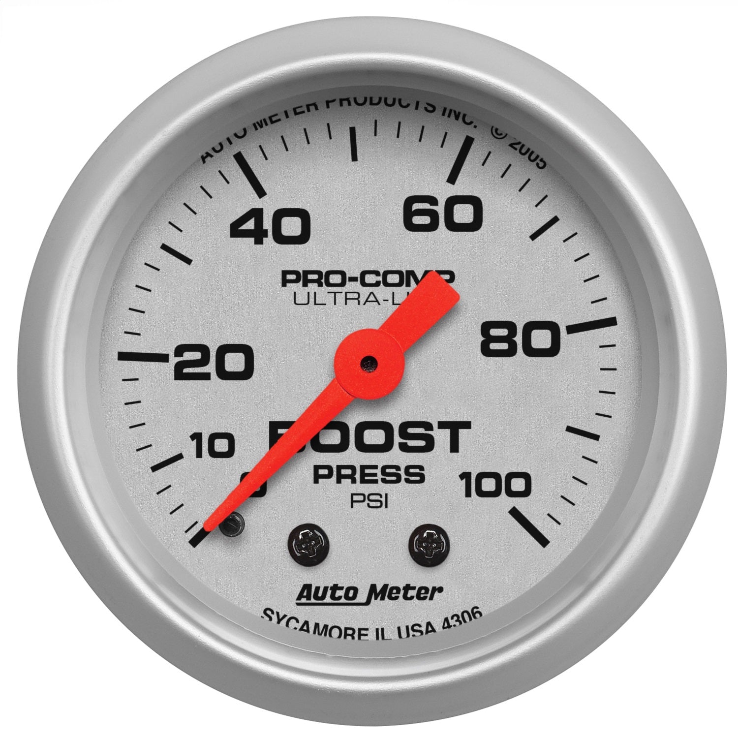 AutoMeter 4306 GAUGE; BOOST; 2 1/16in.; 100PSI; MECHANICAL; ULTRA-LITE AutoMeter 4306