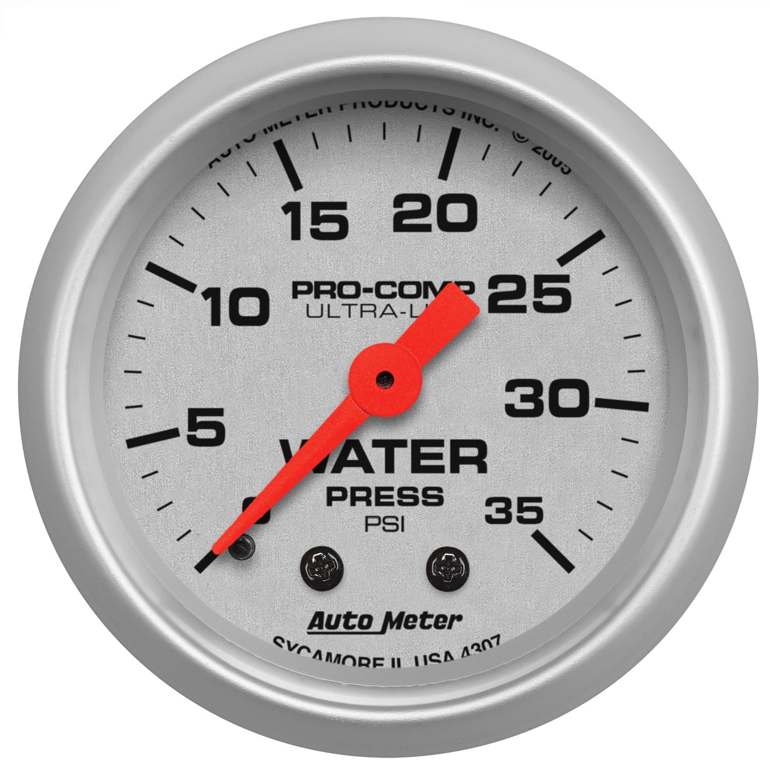 AutoMeter 4307 GAUGE; WATER PRESS; 2 1/16in.; 35PSI; MECHANICAL; ULTRA-LITE AutoMeter 4307