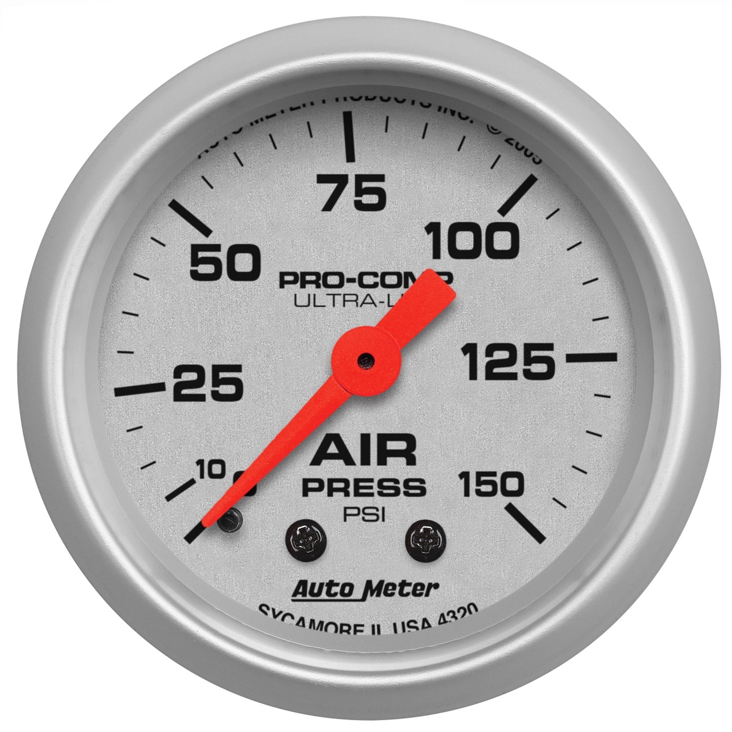 AutoMeter 4320 GAUGE; AIR PRESS; 2 1/16in.; 150PSI; MECHANICAL; ULTRA-LITE AutoMeter 4320