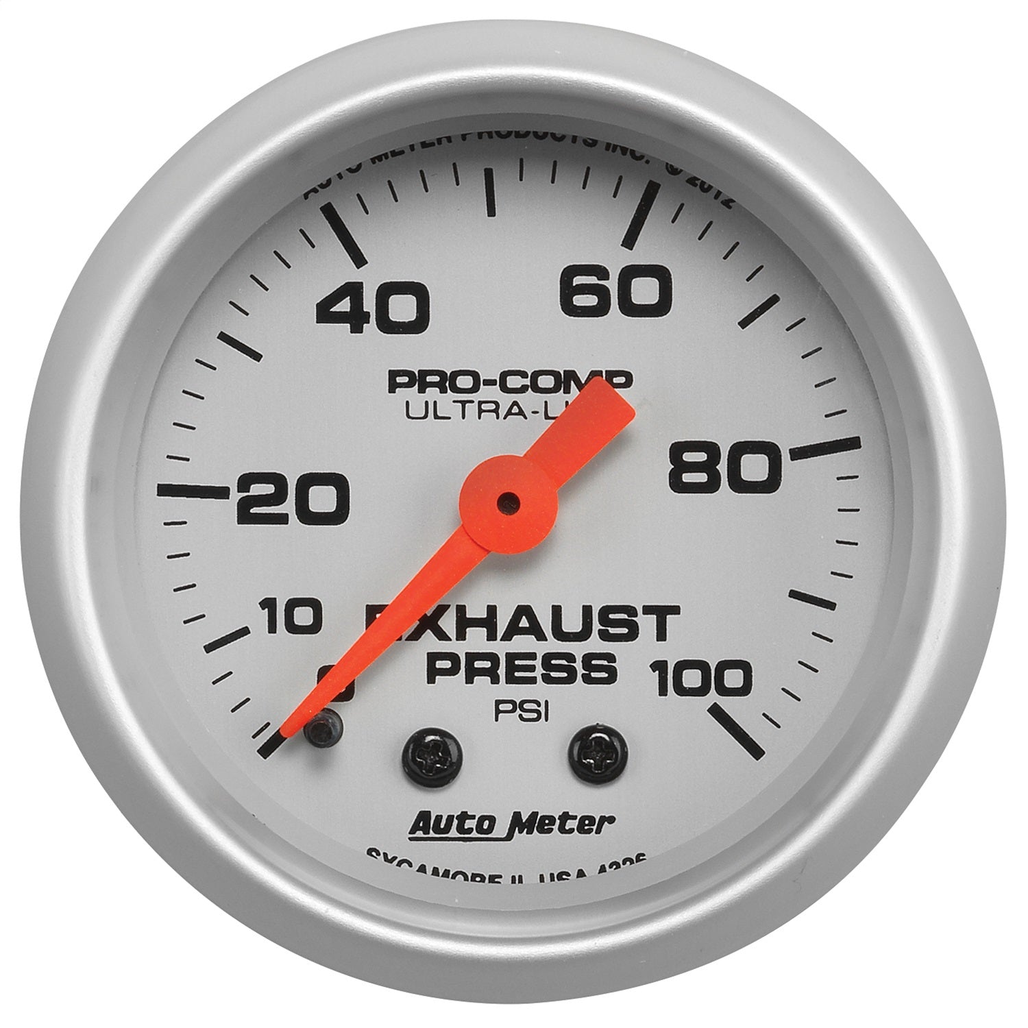 AutoMeter 4326 GAUGE; EXHAUST PRESS; 2 1/16in.; 100PSI; MECHANICAL; ULTRA-LITE AutoMeter 4326