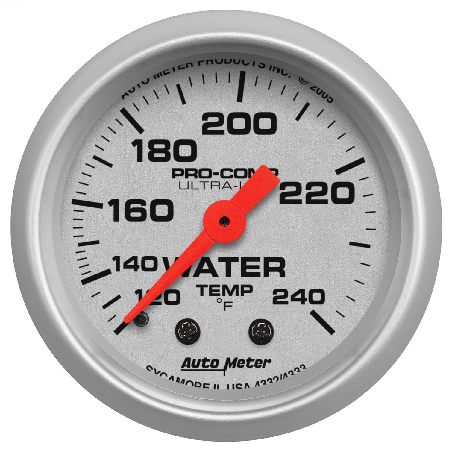 AutoMeter 4333 GAUGE; WATER TEMP; 2 1/16in.; 120-240deg.F; MECHANICAL; 12FT.; ULTRA-LITE AutoMeter 4333