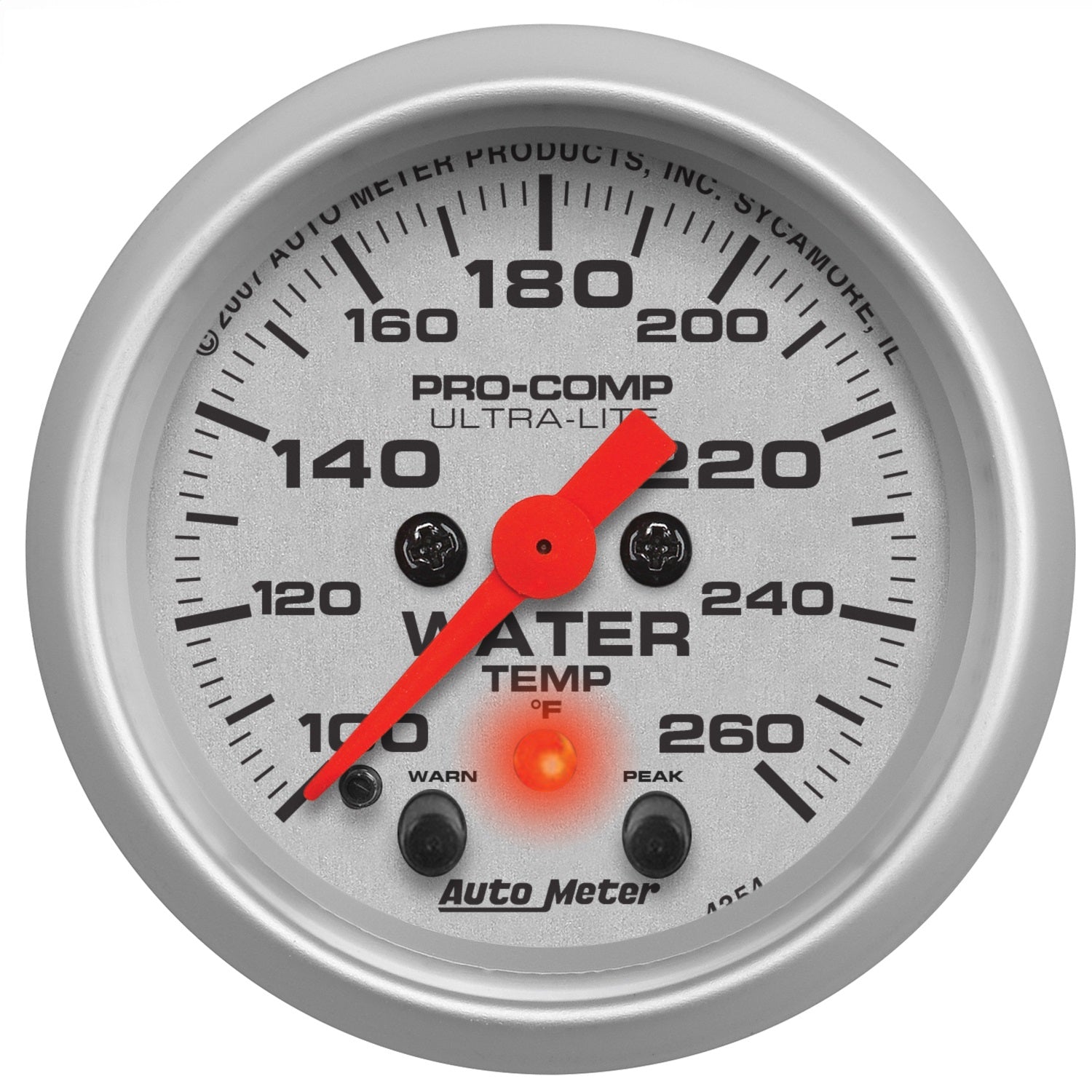 AutoMeter 4354 GAUGE; WATER TEMP; 2 1/16in.; 260deg.F; DIGITAL STEPPER MOTOR W/PK/WRN; ULTRA-LI AutoMeter 4354