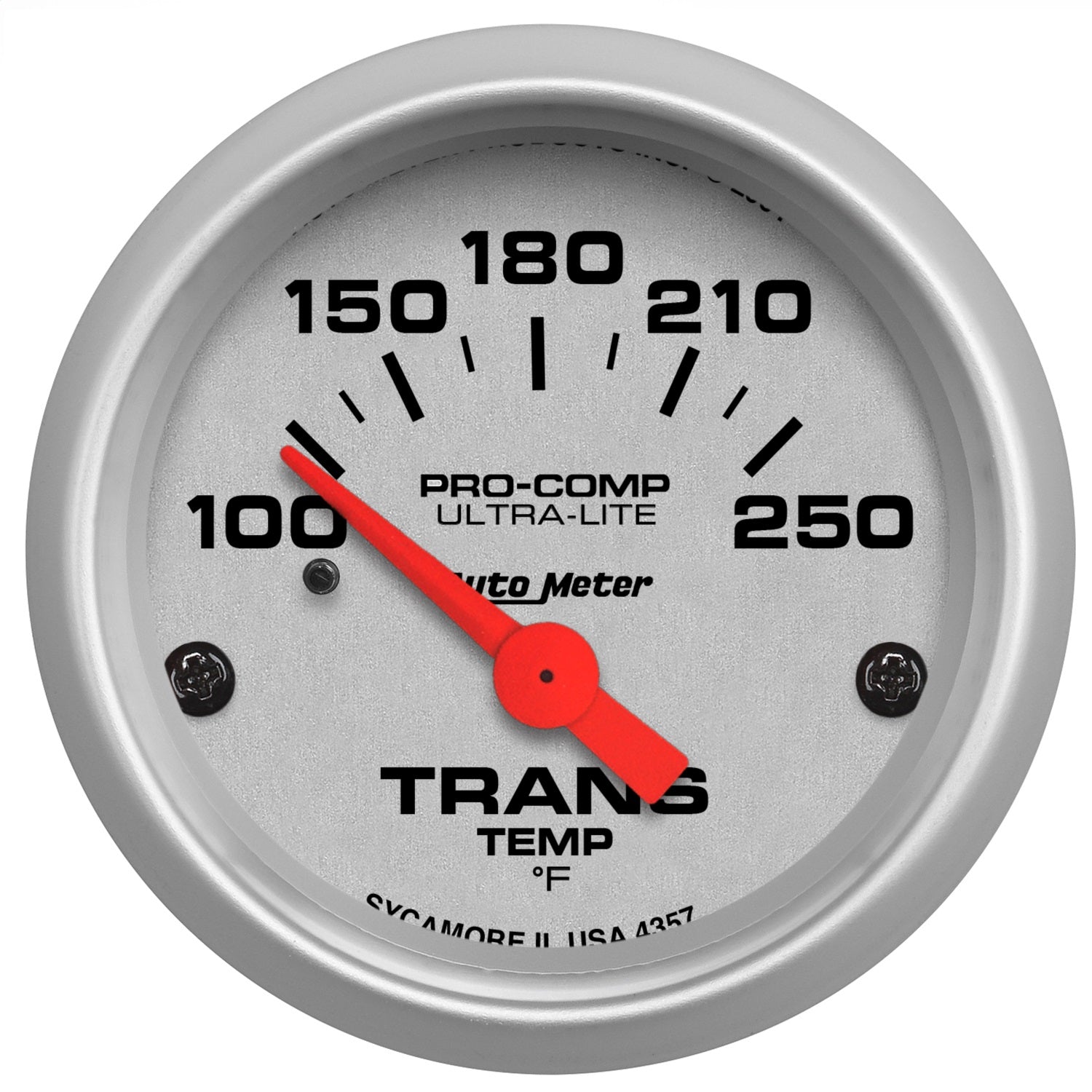 AutoMeter 4357 GAUGE; TRANSMISSION TEMP; 2 1/16in.; 100-250deg.F; ELECTRIC; ULTRA-LITE AutoMeter 4357