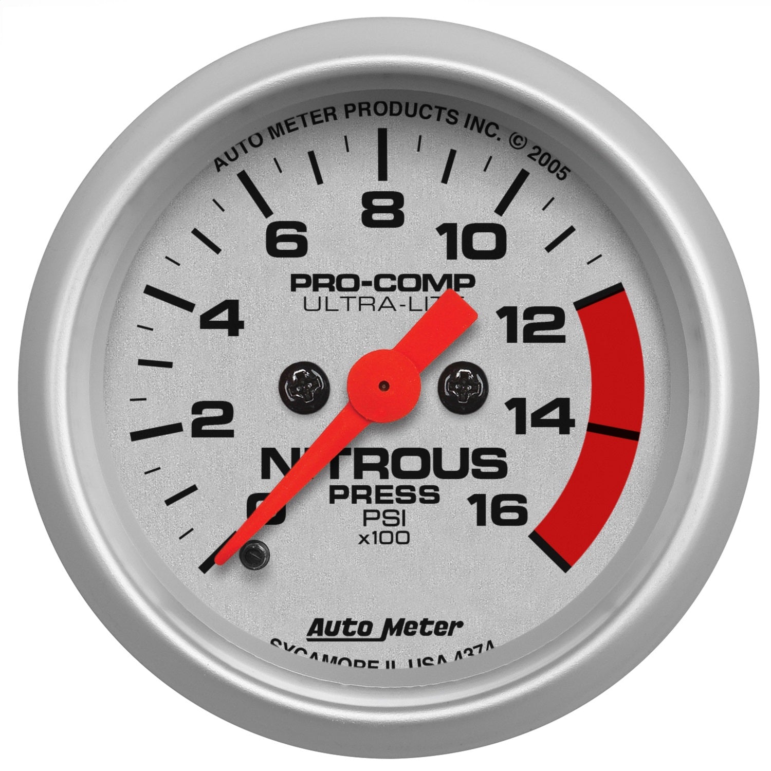 AutoMeter 4374 GAUGE; NITROUS PRESSURE; 2 1/16in.; 1600PSI; DIGITAL STEPPER MOTOR; ULTRA-LITE AutoMeter 4374