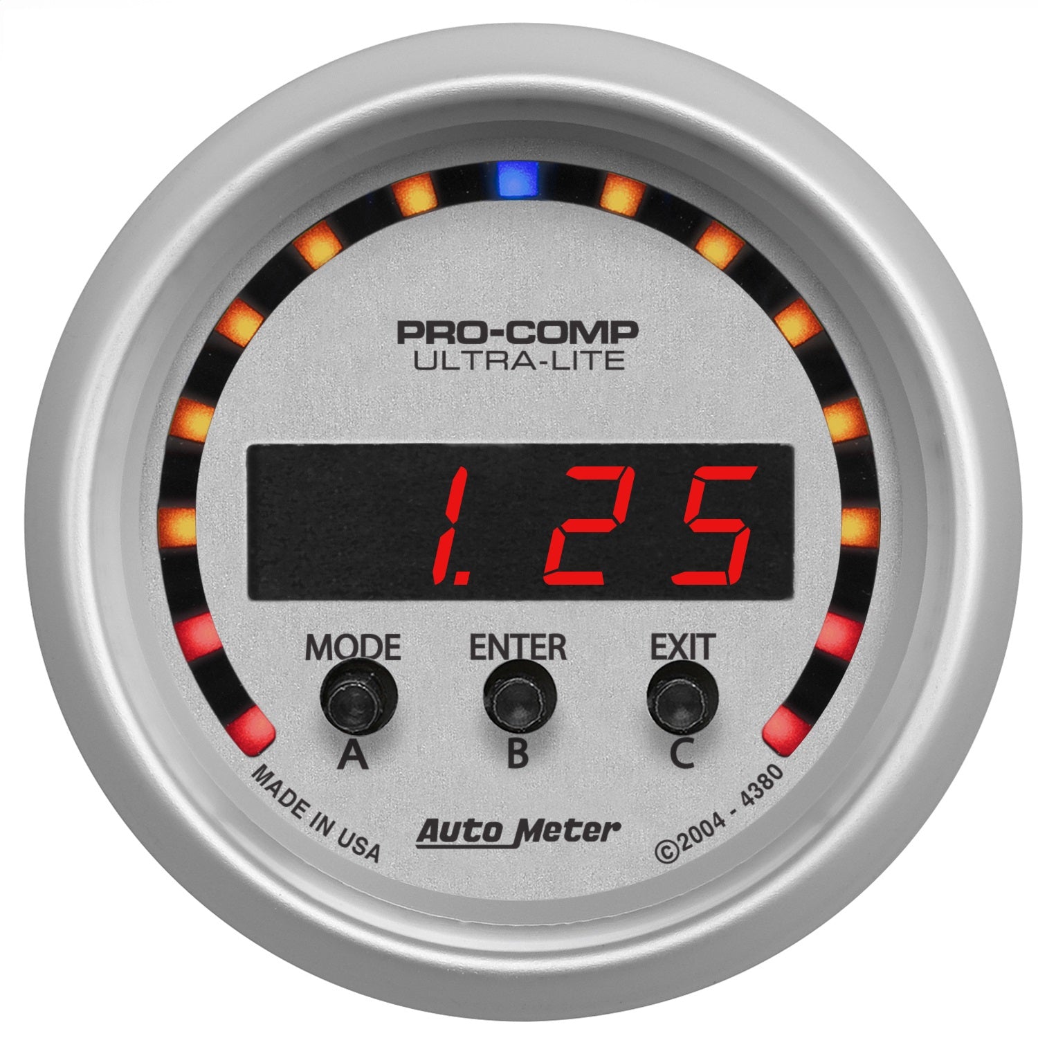 AutoMeter 4380 GAUGE; PERFORM METER; 2 1/16in.; 1/4 MILE/HP/0-60/60-0/G FORCES; DIGITAL; UL AutoMeter 4380