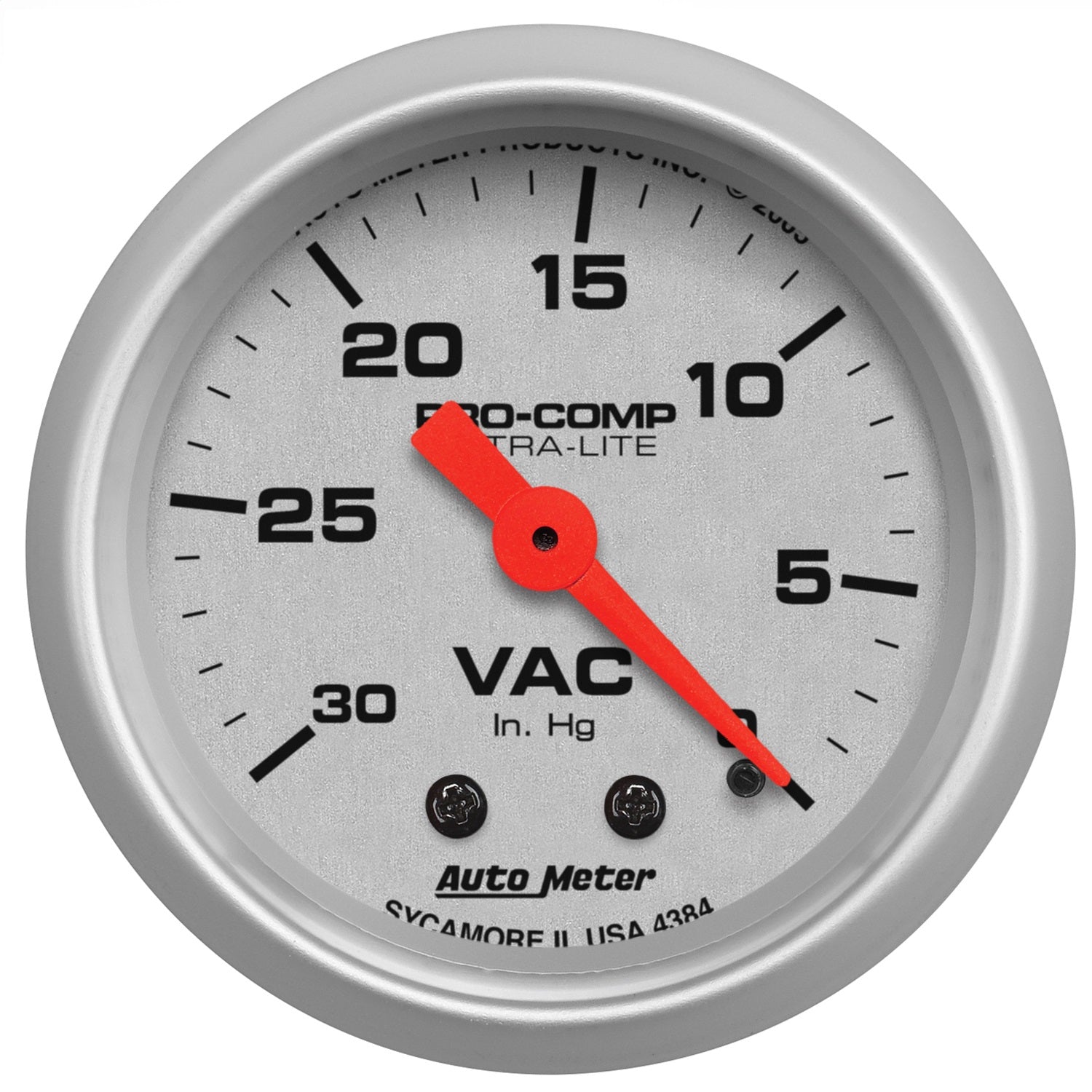 AutoMeter 4384 GAUGE; VACUUM; 2 1/16in.; 30INHG; MECHANICAL; ULTRA-LITE AutoMeter 4384