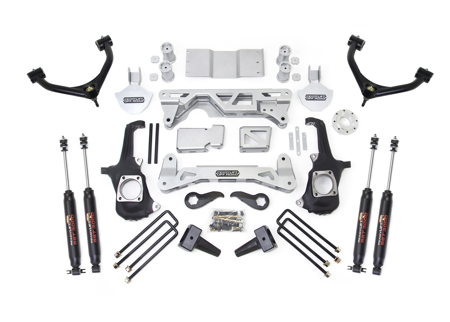 ReadyLift 44-3070 Big Lift Kit w/Shocks; 7-8 in. Lift; w/SST3000 Shocks; Tube A Arms/Keys; ReadyLift 44-3070