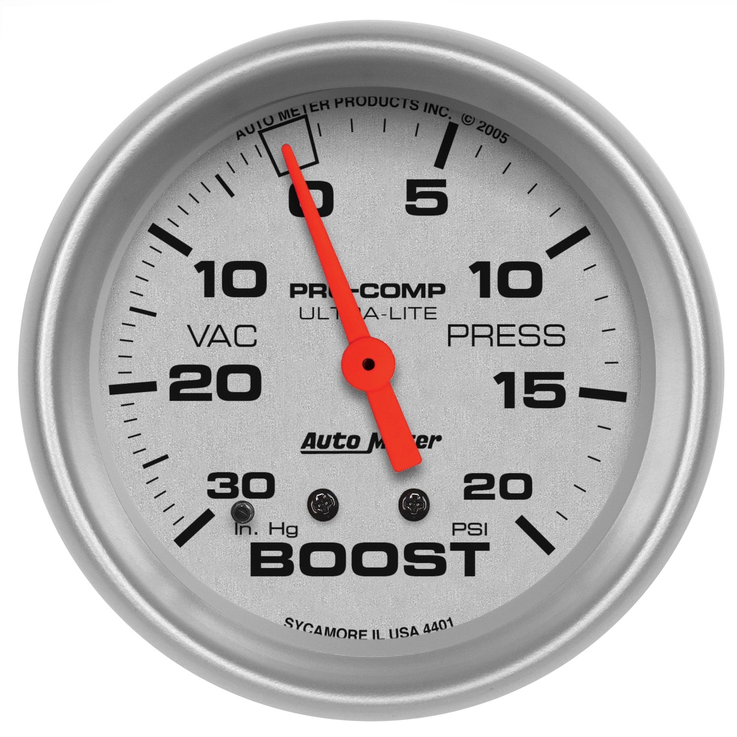 AutoMeter 4401 GAUGE; VAC/BOOST; 2 5/8in.; 30INHG-20PSI; MECHANICAL; ULTRA-LITE AutoMeter 4401