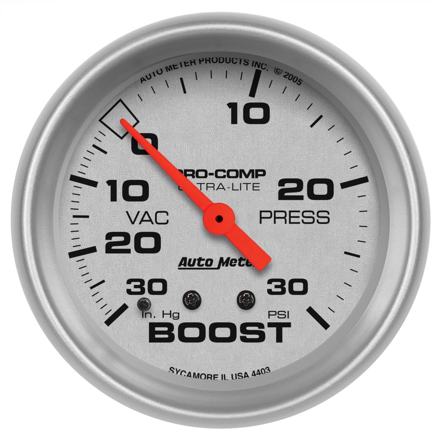 AutoMeter 4403 GAUGE; VAC/BOOST; 2 5/8in.; 30INHG-30PSI; MECHANICAL; ULTRA-LITE AutoMeter 4403