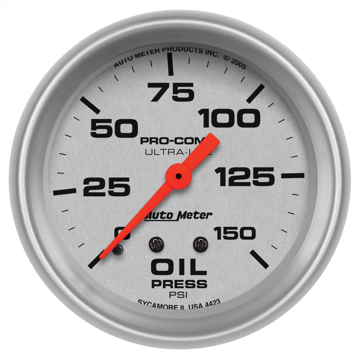 AutoMeter 4423 GAUGE; OIL PRESSURE; 2 5/8in.; 150PSI; MECHANICAL; ULTRA-LITE AutoMeter 4423