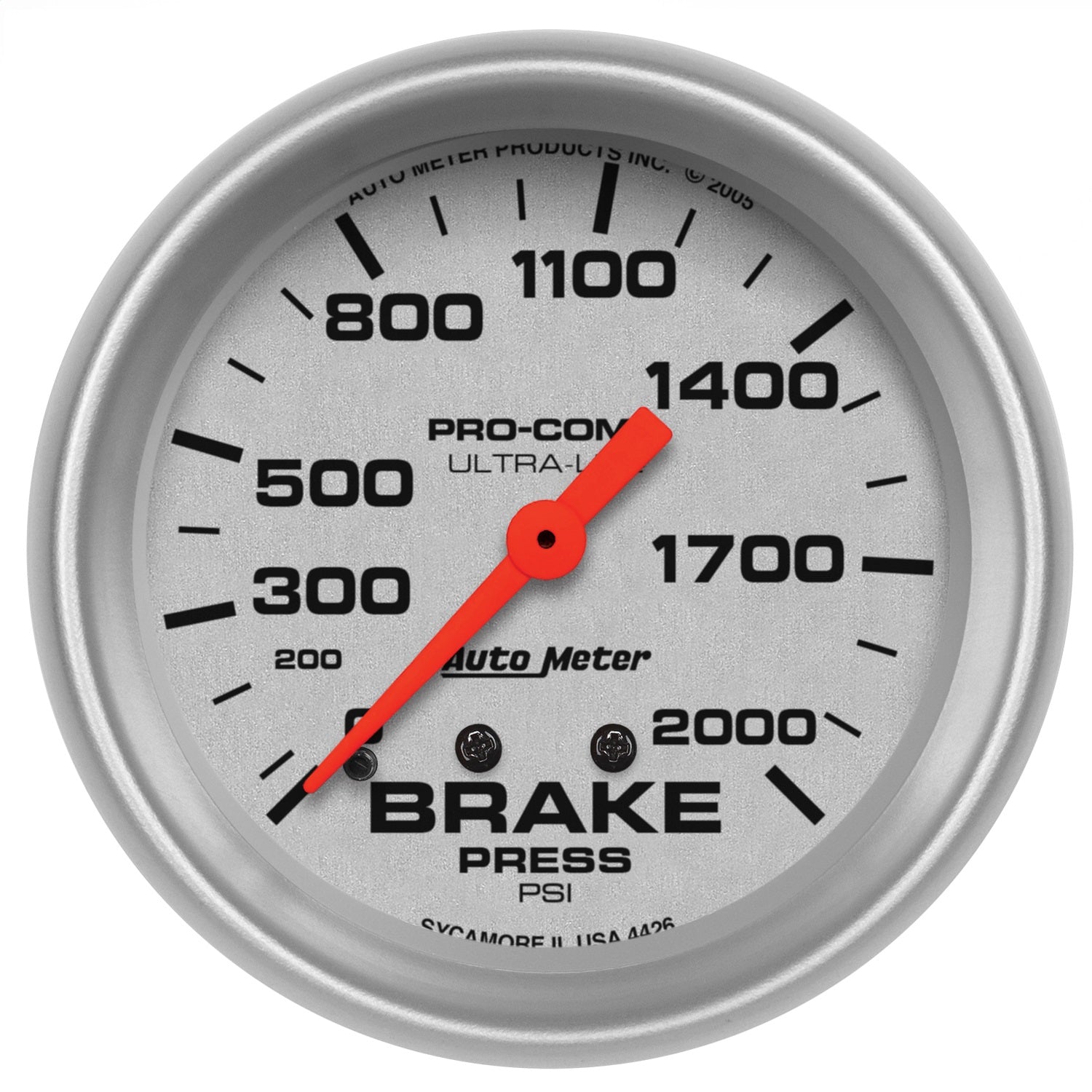 AutoMeter 4426 GAUGE; BRAKE PRESSURE; 2 5/8in.; 2000PSI; MECHANICAL; ULTRA-LITE AutoMeter 4426
