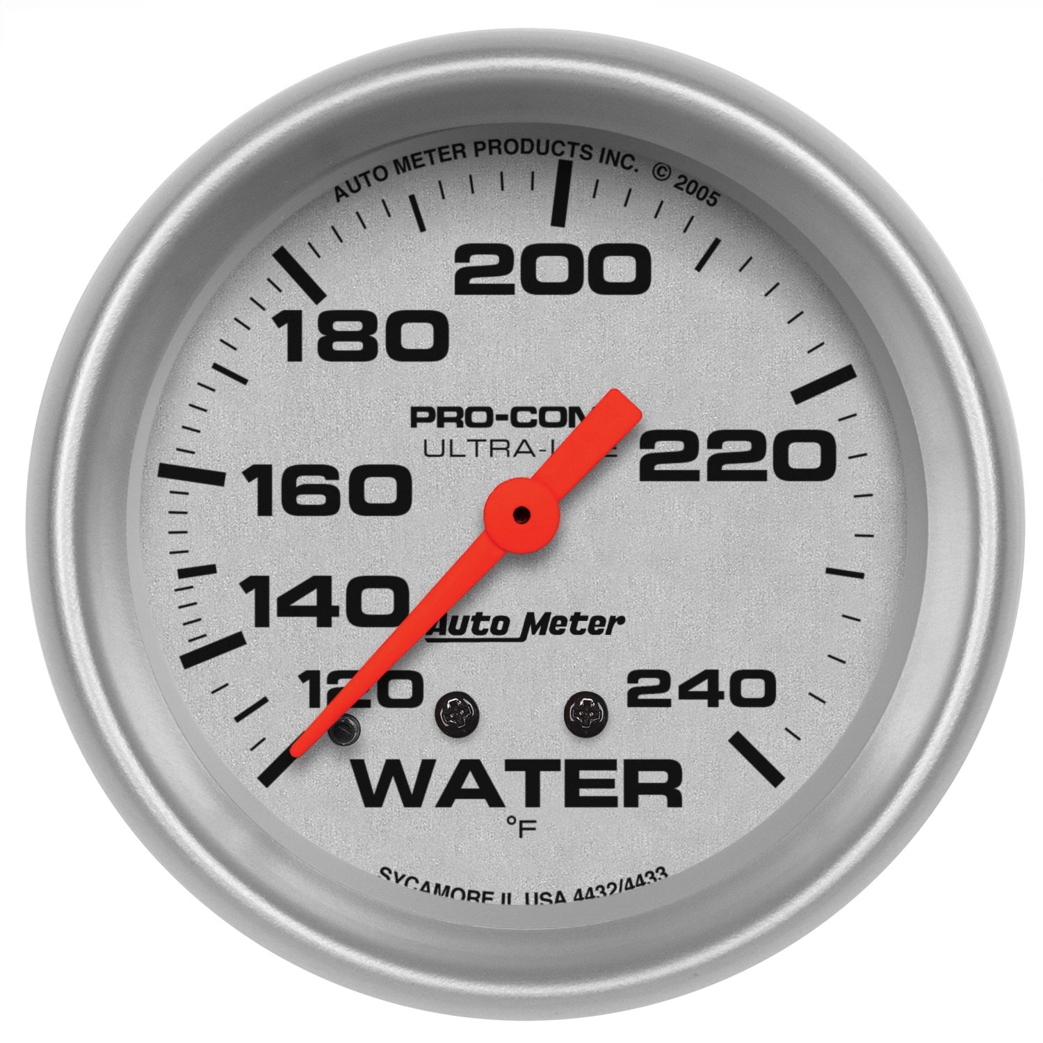 AutoMeter 4433 GAUGE; WATER TEMP; 2 5/8in.; 120-240deg.F; MECHANICAL; 12FT.; ULTRA-LITE AutoMeter 4433