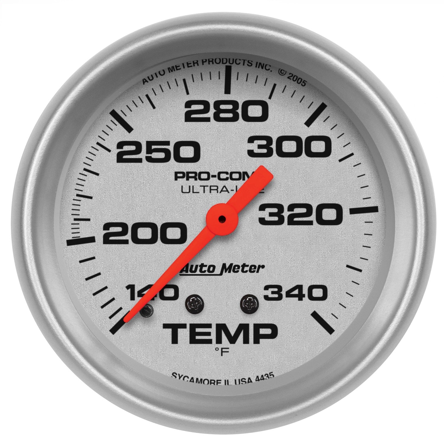 AutoMeter 4435 GAUGE; TEMPERATURE; 2 5/8in.; 140-340deg.F; MECHANICAL; 8FT.; ULTRA-LITE AutoMeter 4435