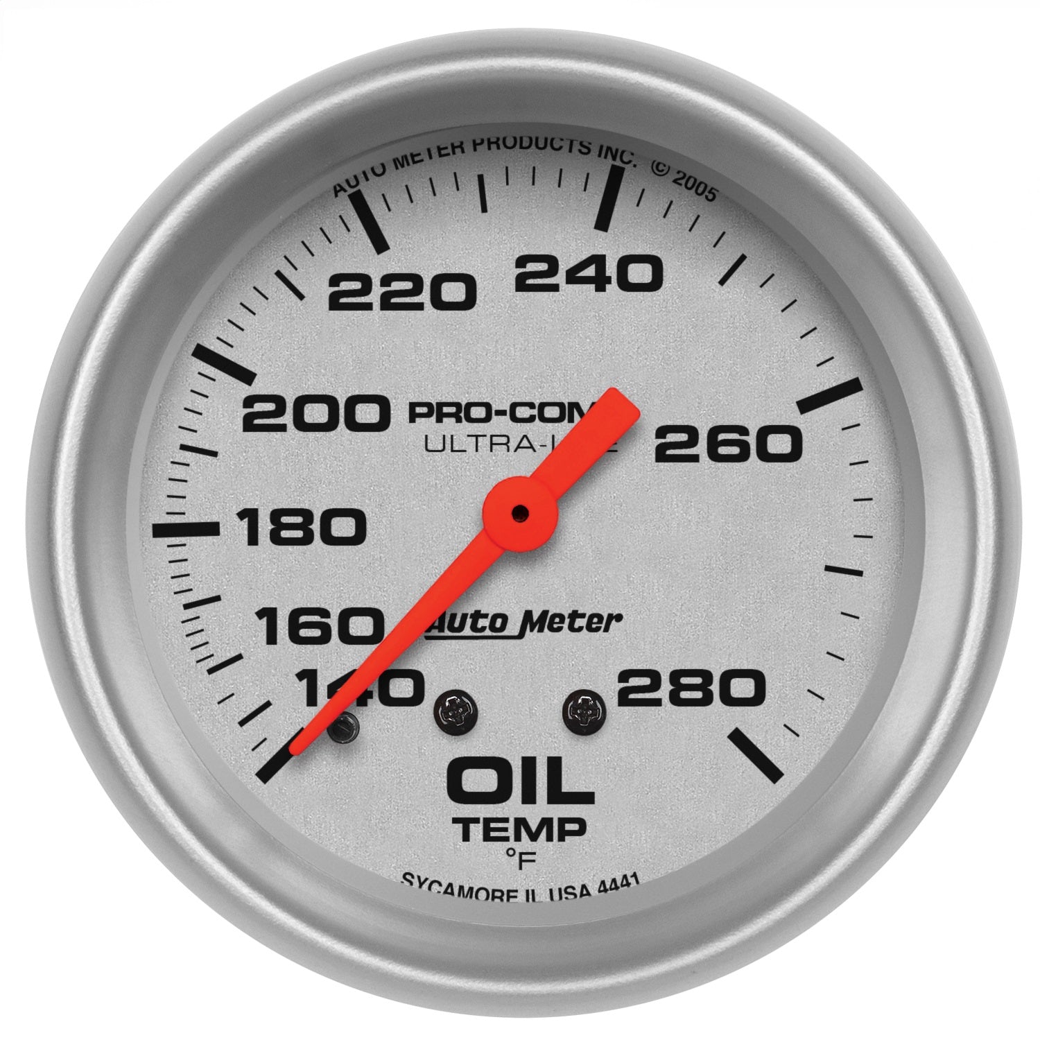 AutoMeter 4441 GAUGE; OIL TEMP; 2 5/8in.; 140-280deg.F; MECHANICAL; ULTRA-LITE AutoMeter 4441