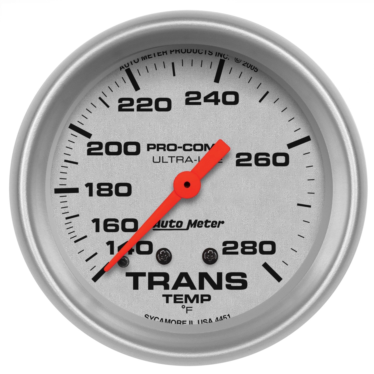 AutoMeter 4451 GAUGE; TRANSMISSION TEMP; 2 5/8in.; 140-280deg.F; MECHANICAL; 8FT.; ULTRA-LITE AutoMeter 4451