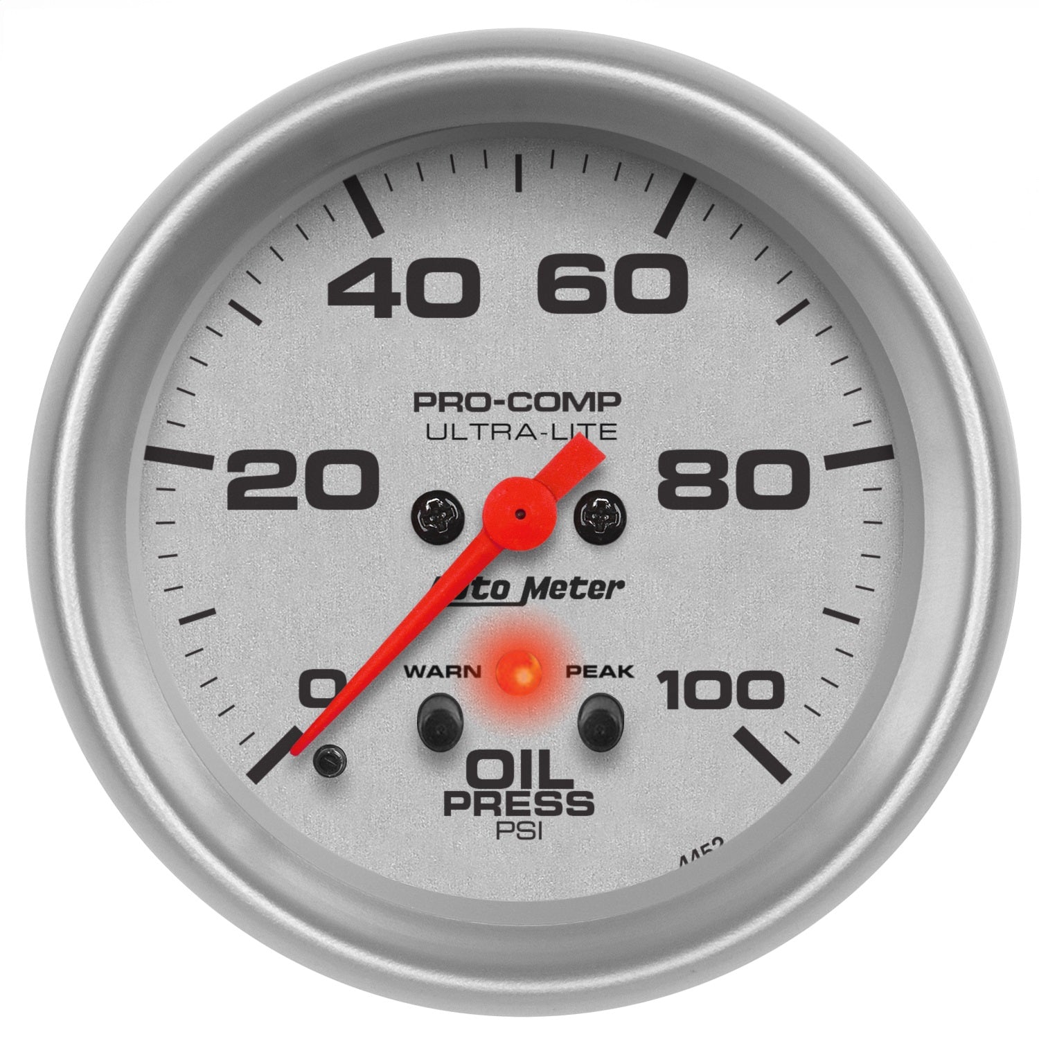AutoMeter 4452 GAUGE; OIL PRESS; 2 5/8in.; 100PSI; DIGITAL STEPPER MOTOR W/PEAK/WRN; ULTRA-LITE AutoMeter 4452