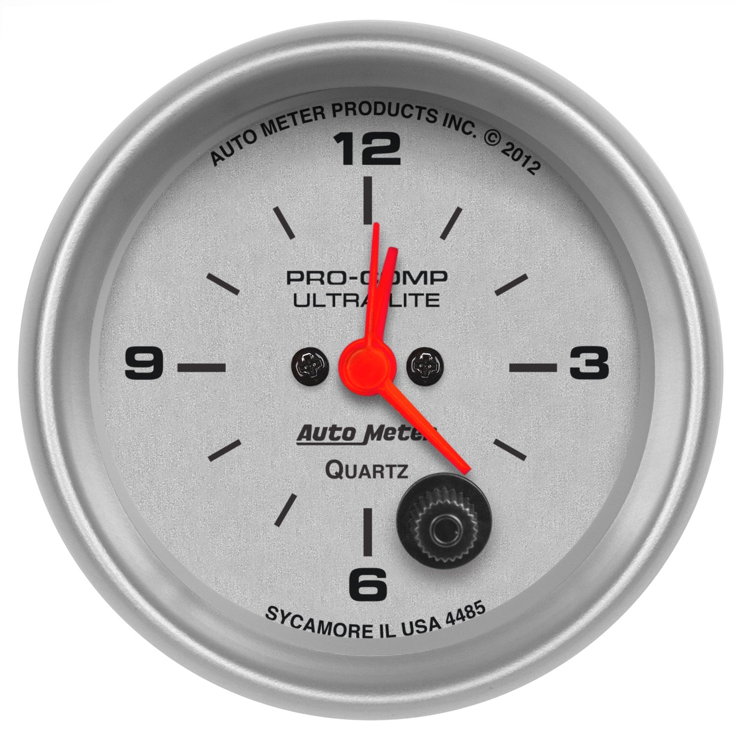 AutoMeter 4485 GAUGE; CLOCK; 2 5/8in.; 12HR; ANALOG; ULTRA-LITE AutoMeter 4485