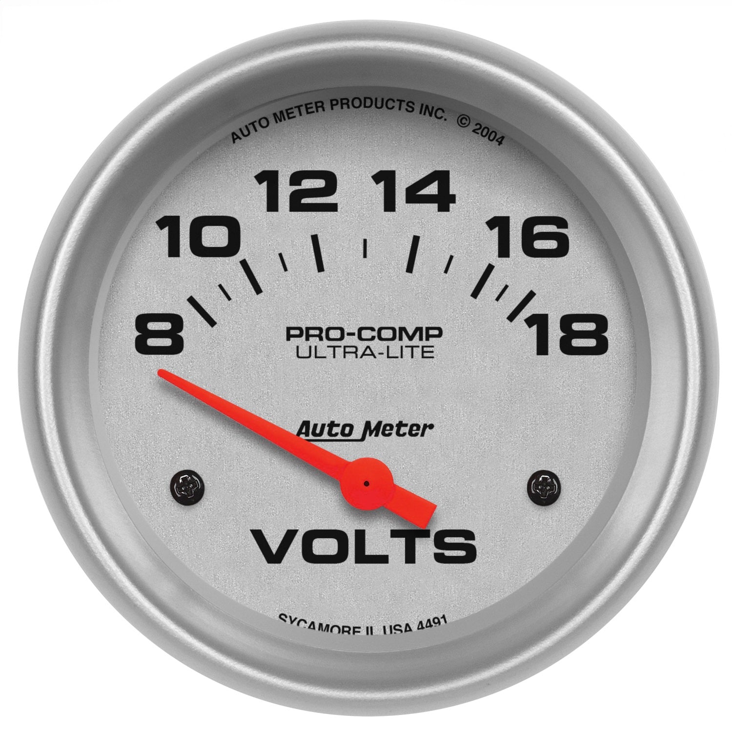 AutoMeter 4491 GAUGE; VOLTMETER; 2 5/8in.; 18V; ELECTRIC; ULTRA-LITE AutoMeter 4491