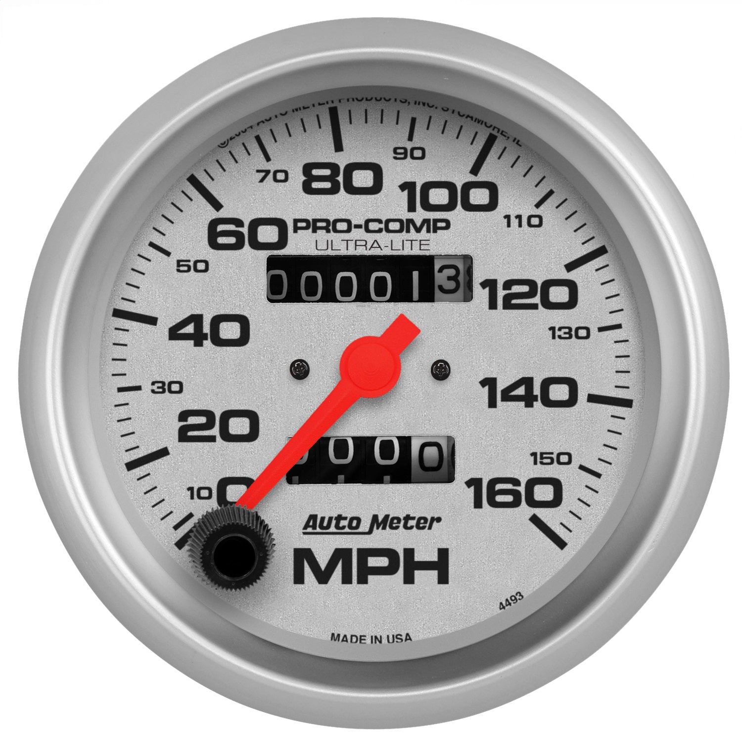 AutoMeter 4493 GAUGE; SPEEDOMETER; 3 3/8in.; 160MPH; MECHANICAL; ULTRA-LITE AutoMeter 4493
