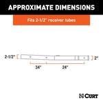 CURT 45048 Receiver Tube Adapter (2-1/2" to 2" Shank, 4,500 lbs. GTW, 34" Length) - view 3