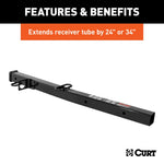 CURT 45048 Receiver Tube Adapter (2-1/2" to 2" Shank, 4,500 lbs. GTW, 34" Length) - view 4