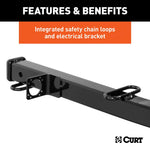 CURT 45048 Receiver Tube Adapter (2-1/2" to 2" Shank, 4,500 lbs. GTW, 34" Length) - view 6