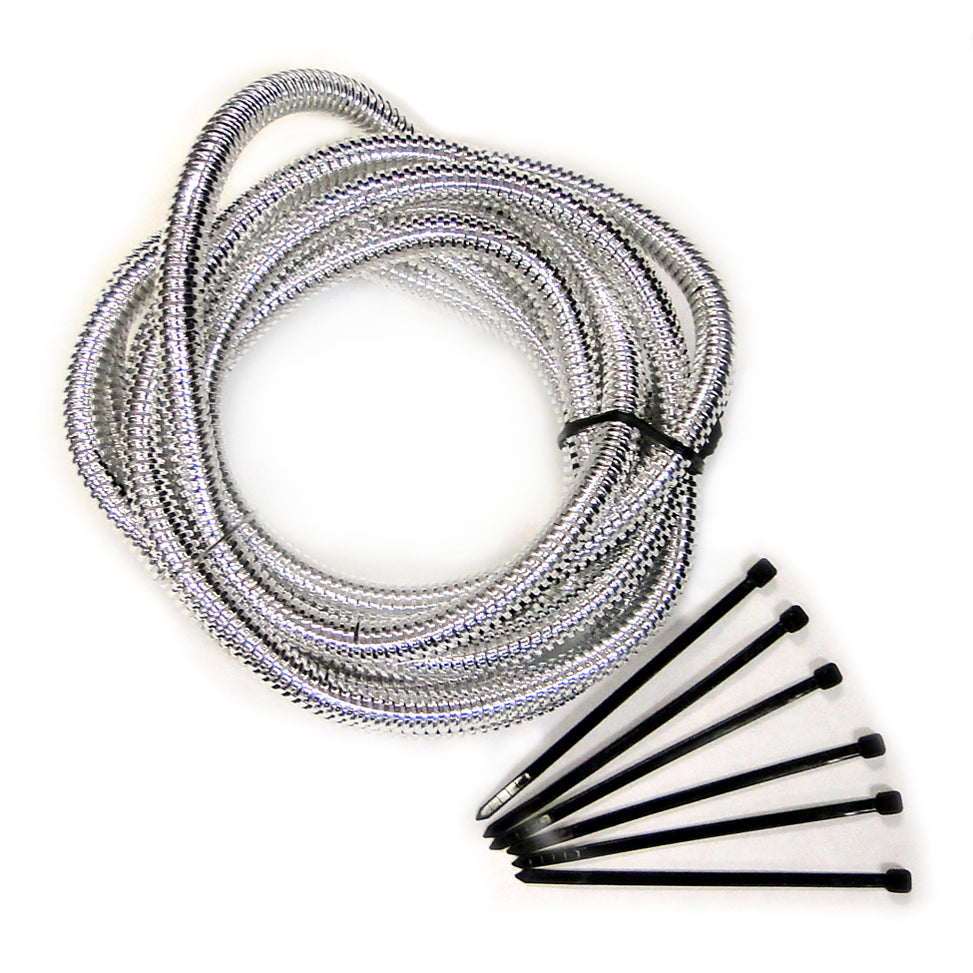 Mr. Gasket Split Wire Loom Convoluted Tubing - Chrom
