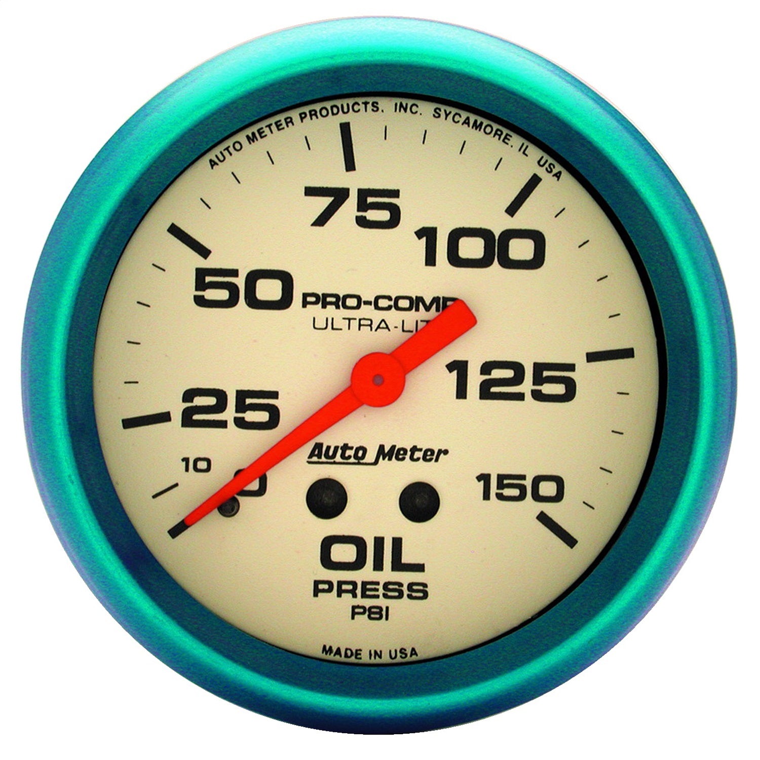 AutoMeter 4523 GAUGE; OIL PRESS; 2 5/8in.; 150PSI; MECH.; GLOW IN THE DARK; ULTRA-NITE AutoMeter 4523