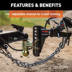 CURT 45900 Adjustable Channel Mount with Dual Ball (2" Shank, 14,000 lbs., 6" Drop) - view 4