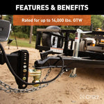 CURT 45900 Adjustable Channel Mount with Dual Ball (2" Shank, 14,000 lbs., 6" Drop) - view 5