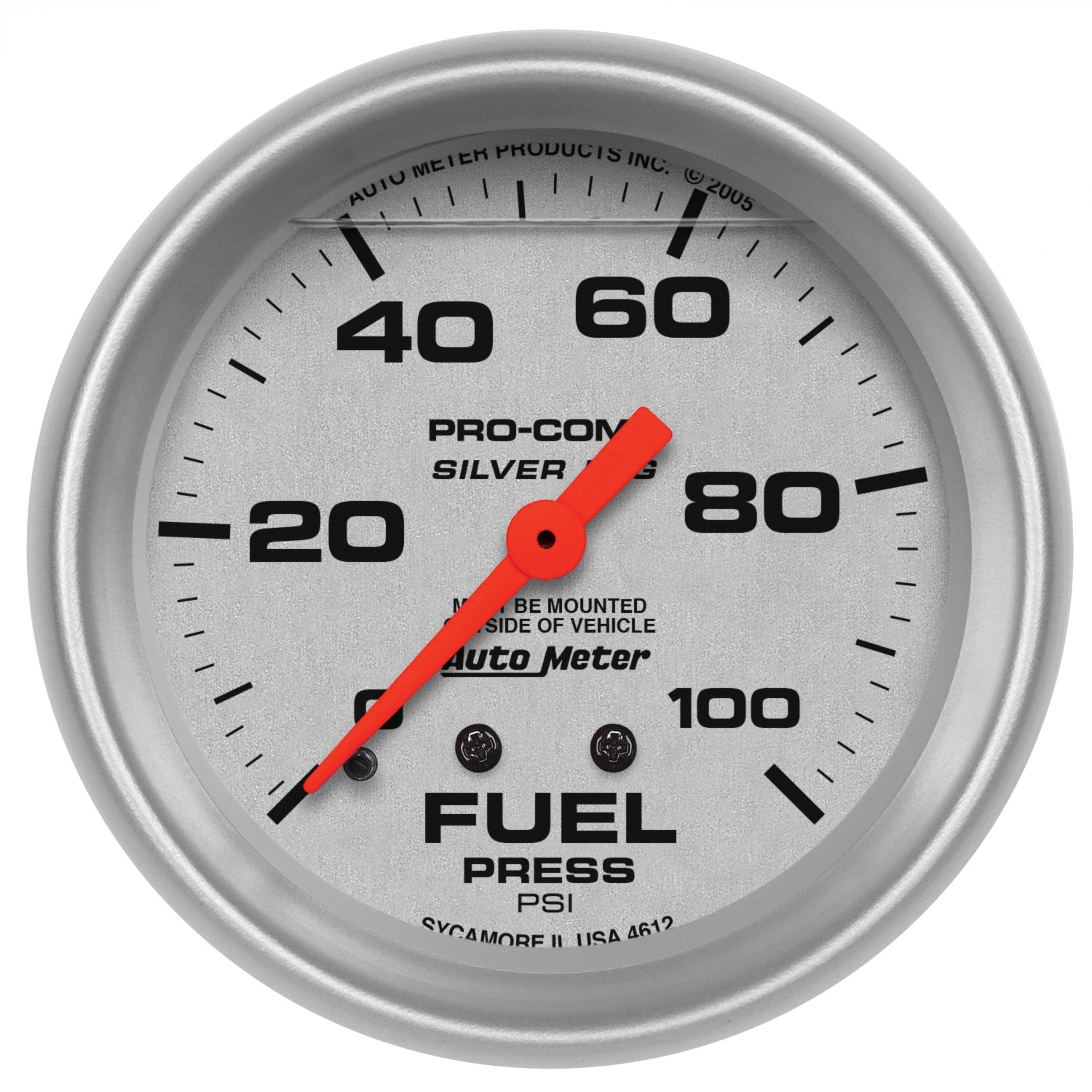 AutoMeter 4612 GAUGE; FUEL PRESS; 2 5/8in.; 100PSI; LIQUID FILLED MECH; ULTRA-LITE AutoMeter 4612