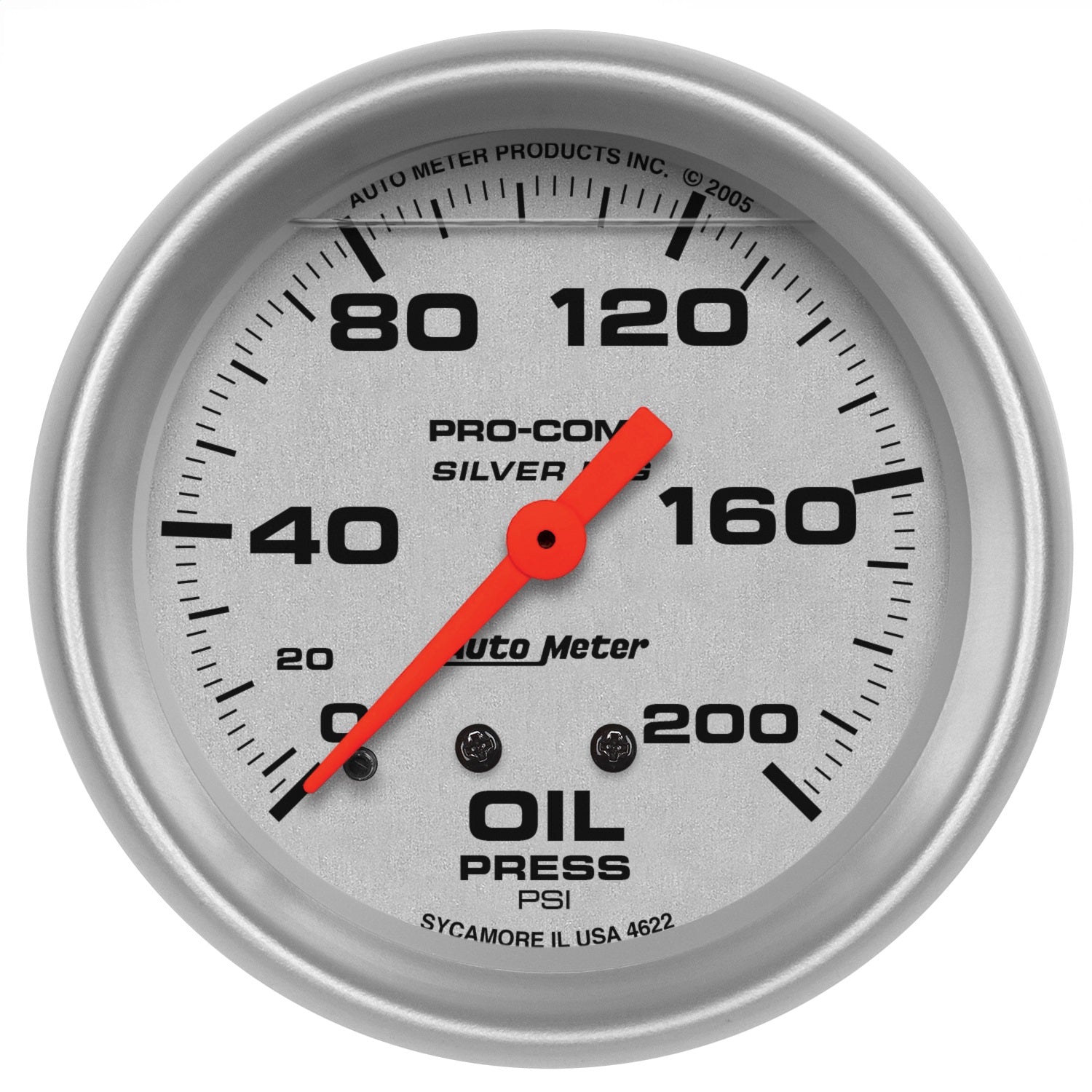AutoMeter 4622 GAUGE; OIL PRESS; 2 5/8in.; 200PSI; LIQUID FILLED MECH; ULTRA-LITE AutoMeter 4622