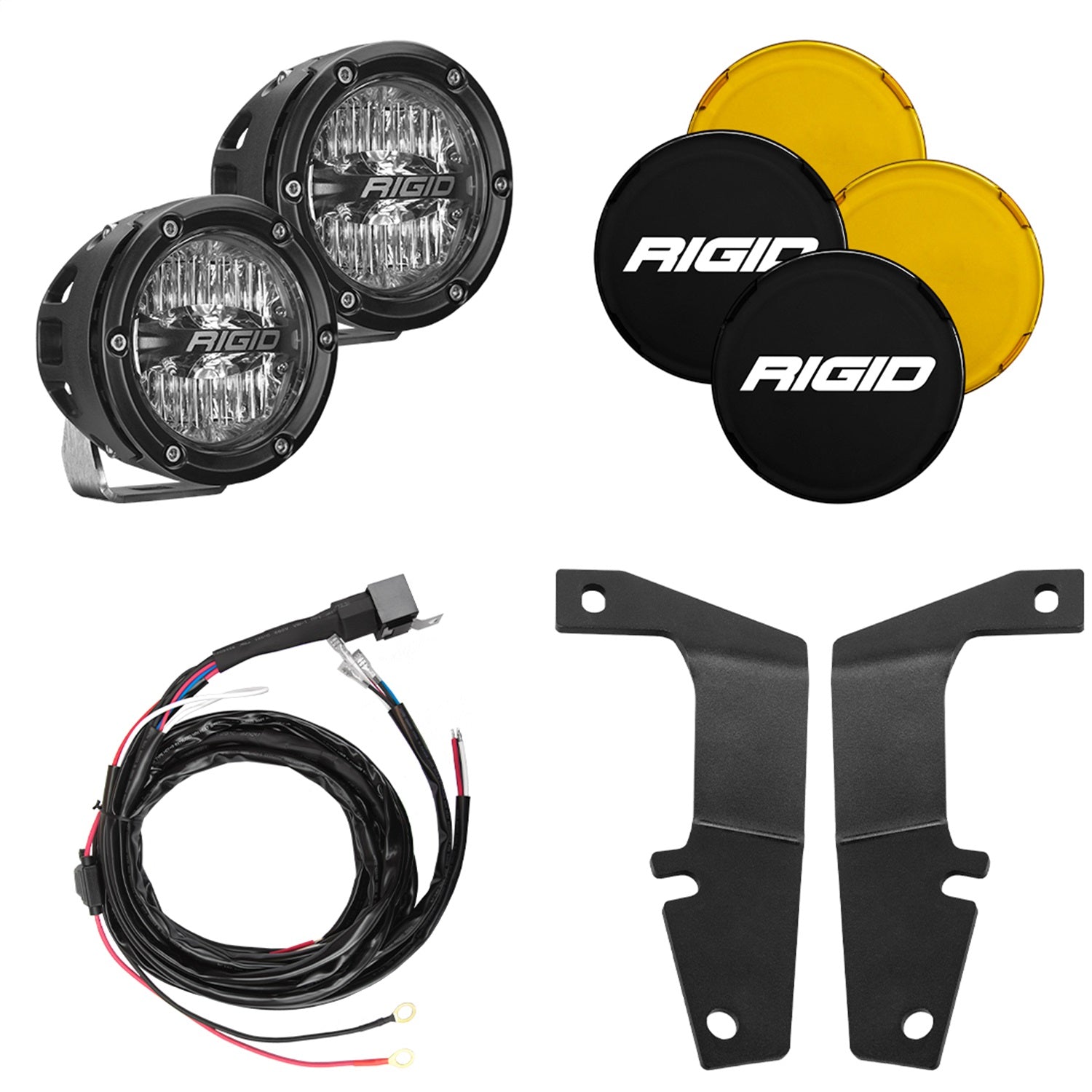 RIGID Industries 46704 RIGID 2010-2020 Toyota 4Runner A-Pillar Light Kit; Includes 4In 360-Series Drive RIGID Industries 46704