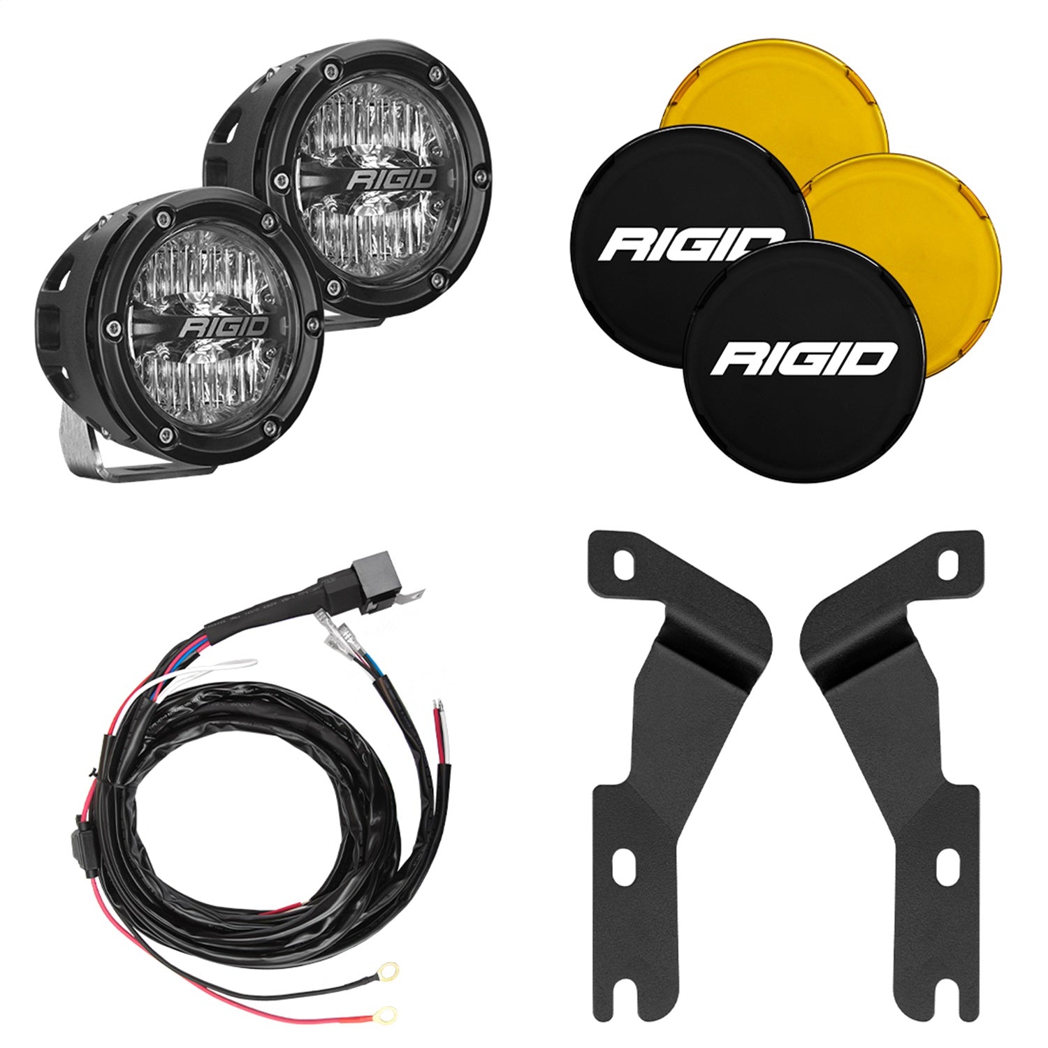 RIGID Industries 46708 RIGID 2016-2020 Toyota Tacoma A-Pillar Light Kit; Includes 4In 360-Series Drive RIGID Industries 46708