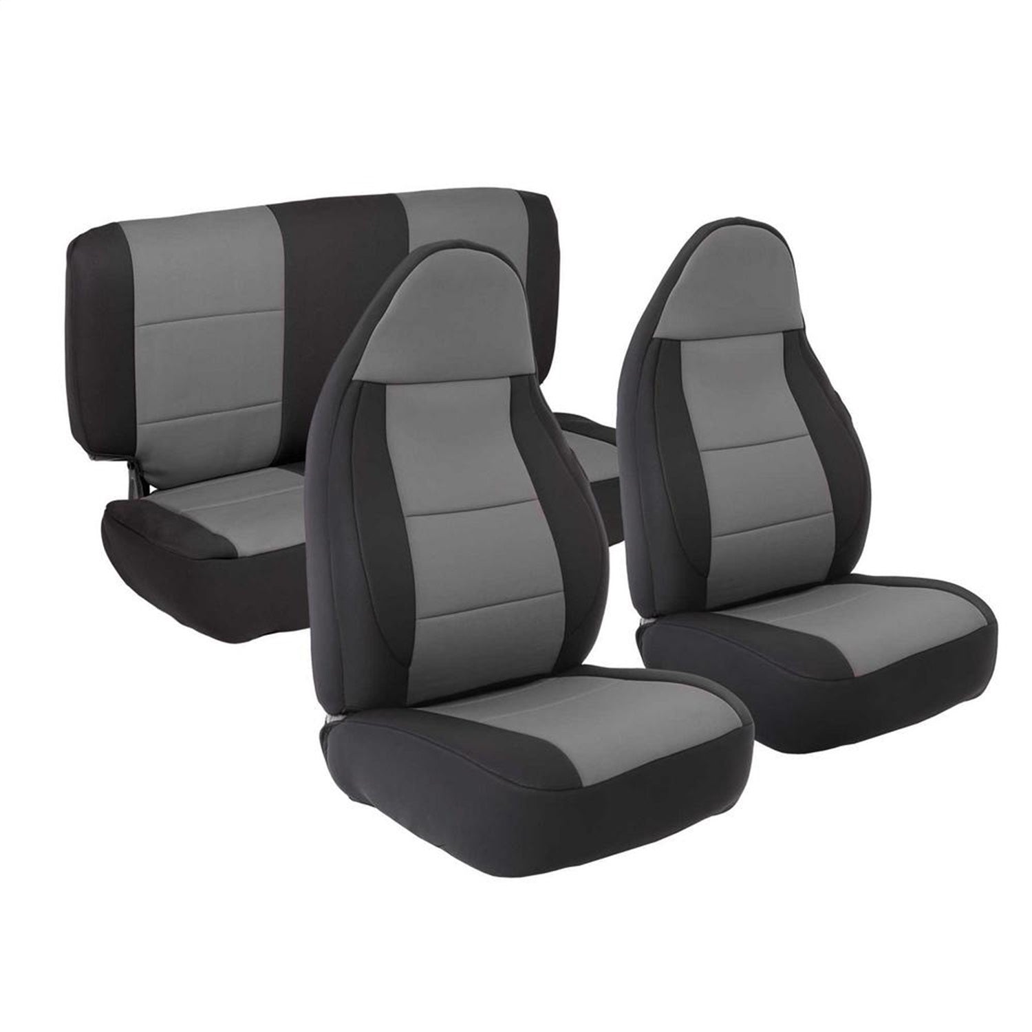 Neoprene Seat Cover; Black/Charcoal; Front/Rear; Smittybilt 471222