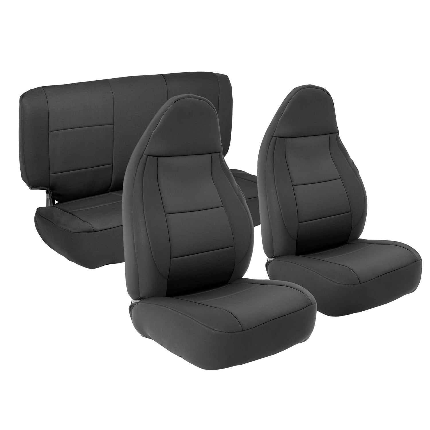 Neoprene Seat Cover; Black/Black; Front/Rear; Smittybilt 471301