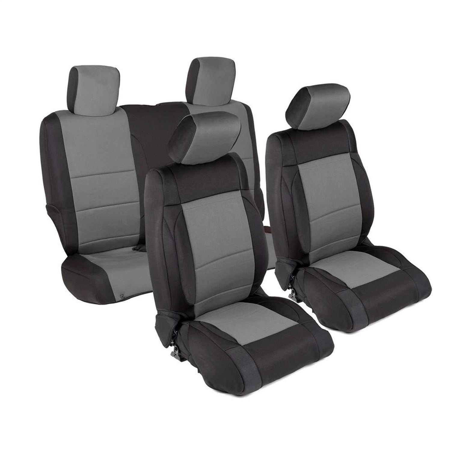 Neoprene Seat Cover; Black/Charcoal; Front/Rear; No Tools Required; Smittybilt 471422