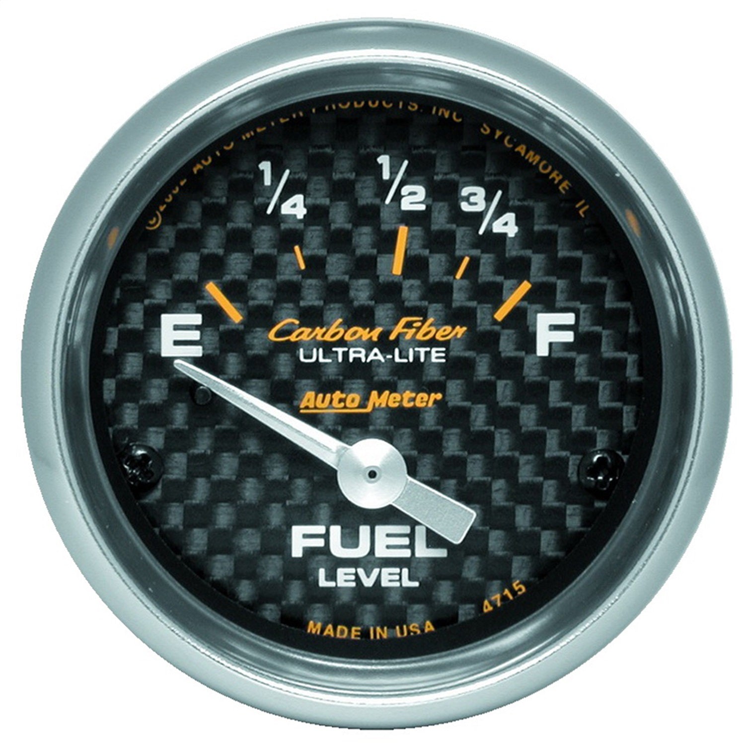 AutoMeter 4715 GAUGE; FUEL LEVEL; 2 1/16in.; 73OE TO 10OF; ELEC; CARBON FIBER AutoMeter 4715