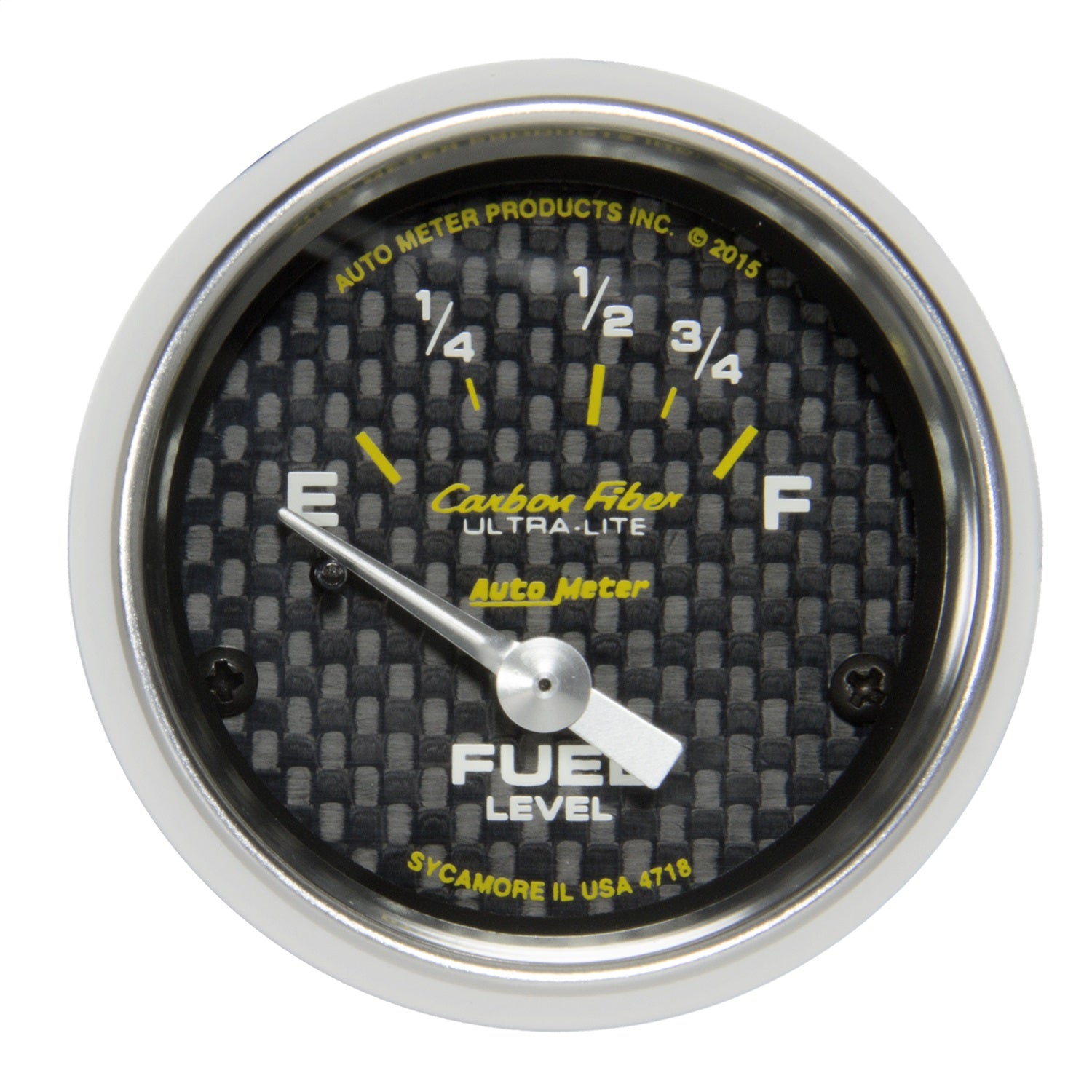 AutoMeter 4718 GAUGE; FUEL LEVEL; 2 1/16in.; 16OE TO 158OF; ELEC; CARBON FIBER AutoMeter 4718