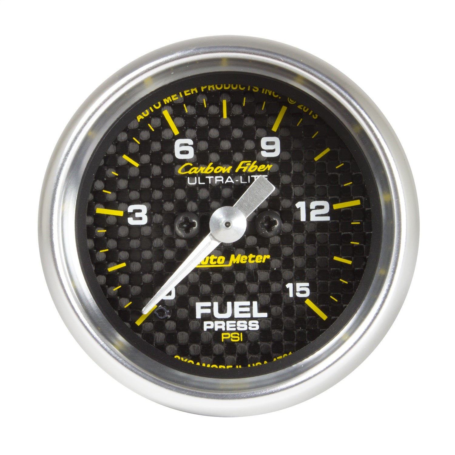 AutoMeter 4761 GAUGE; FUEL PRESSURE; 2 1/16in.; 15PSI; DIGITAL STEPPER MOTOR; CARBON FIBER AutoMeter 4761