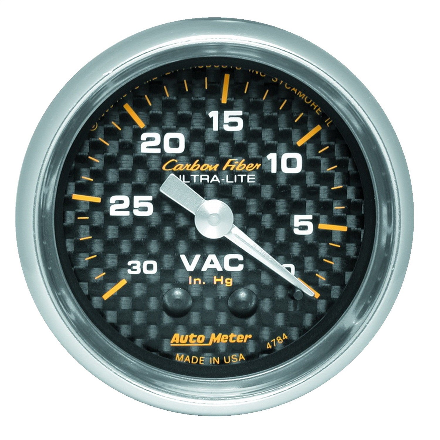 AutoMeter 4784 GAUGE; VACUUM; 2 1/16in.; 30INHG; MECHANICAL; CARBON FIBER AutoMeter 4784