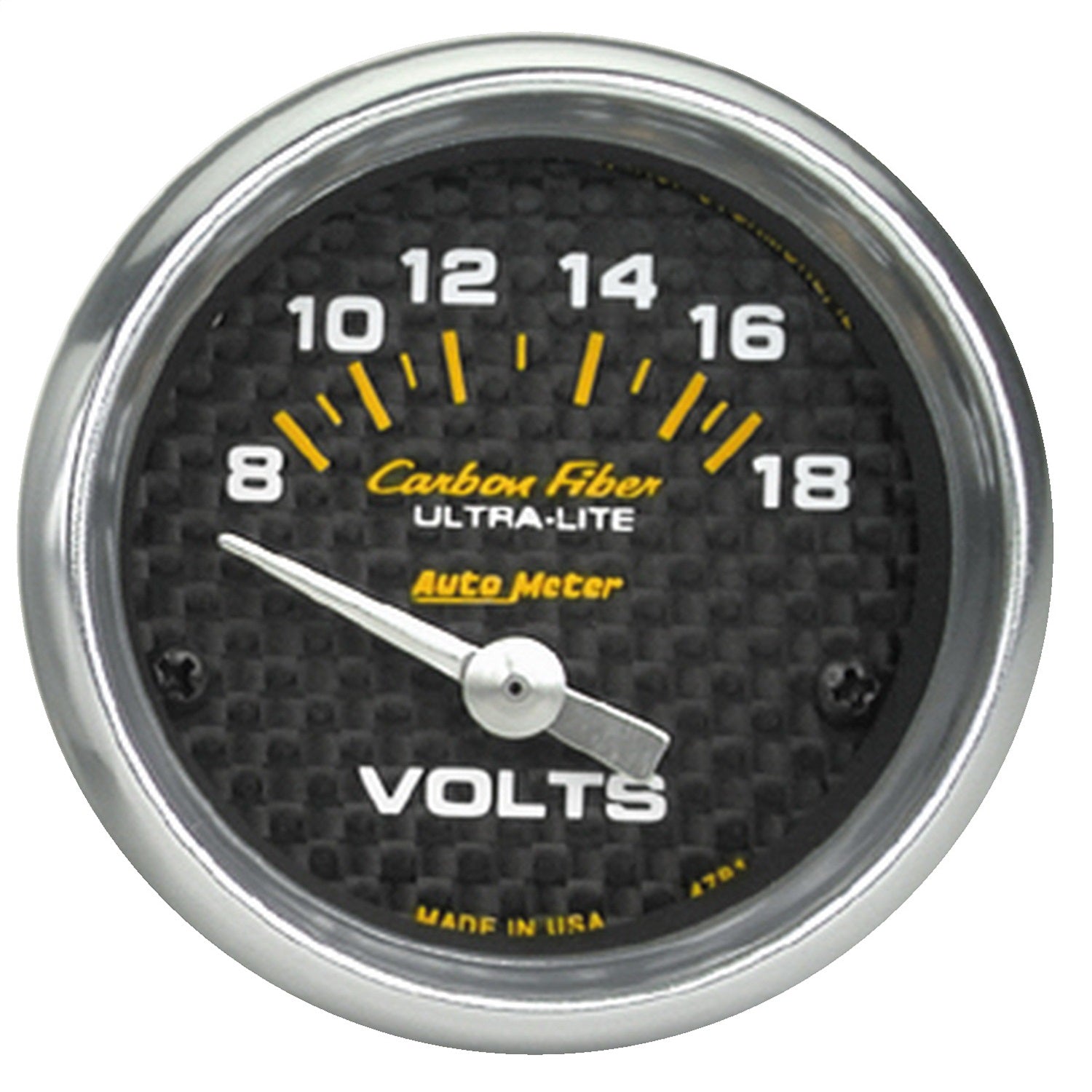 AutoMeter 4791 GAUGE; VOLTMETER; 2 1/16in.; 18V; ELECTRIC; CARBON FIBER AutoMeter 4791