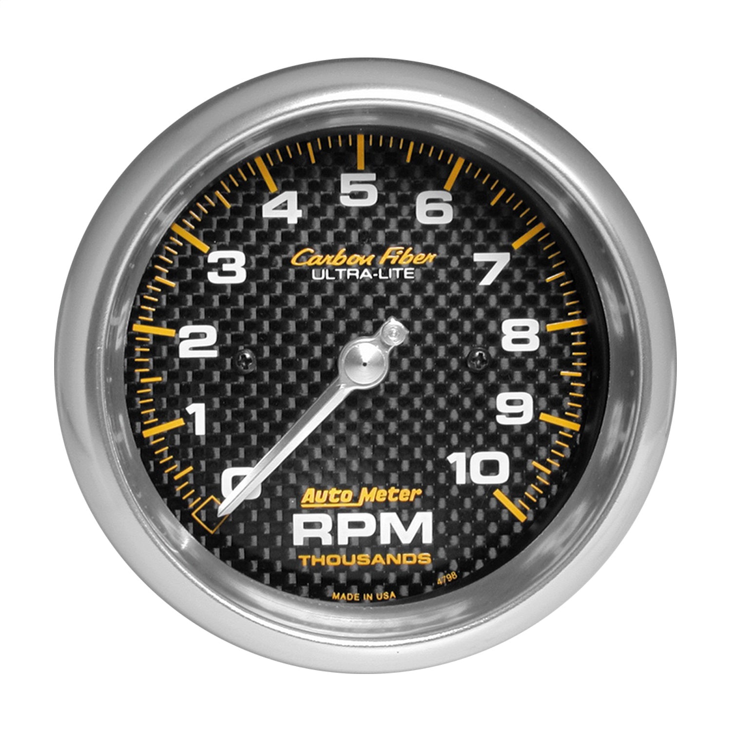 AutoMeter 4798 GAUGE; TACHOMETER; 3 3/8in.; 10K RPM; IN-DASH; CARBON FIBER AutoMeter 4798