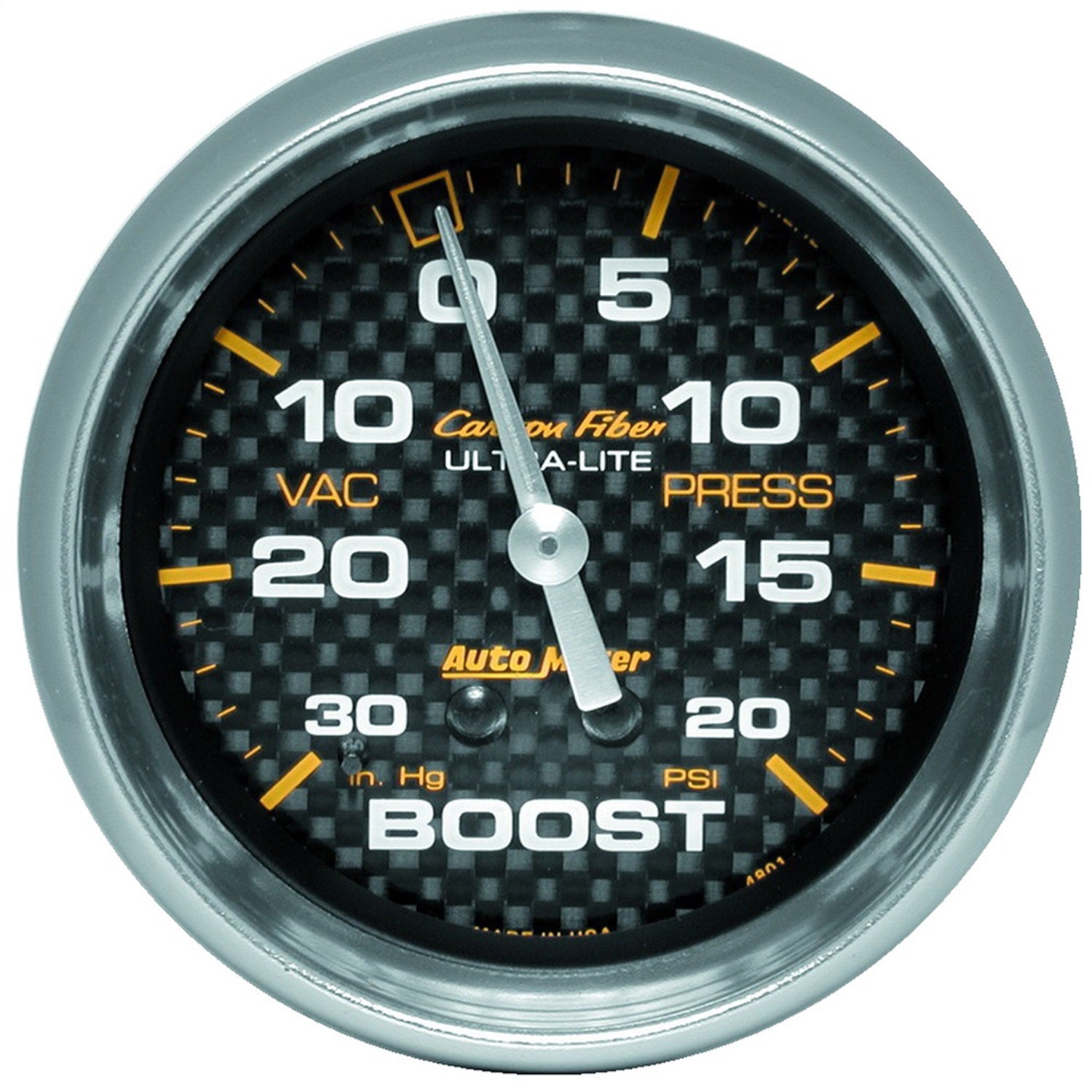 AutoMeter 4801 GAUGE; VAC/BOOST; 2 5/8in.; 30INHG-20PSI; MECHANICAL; CARBON FIBER AutoMeter 4801