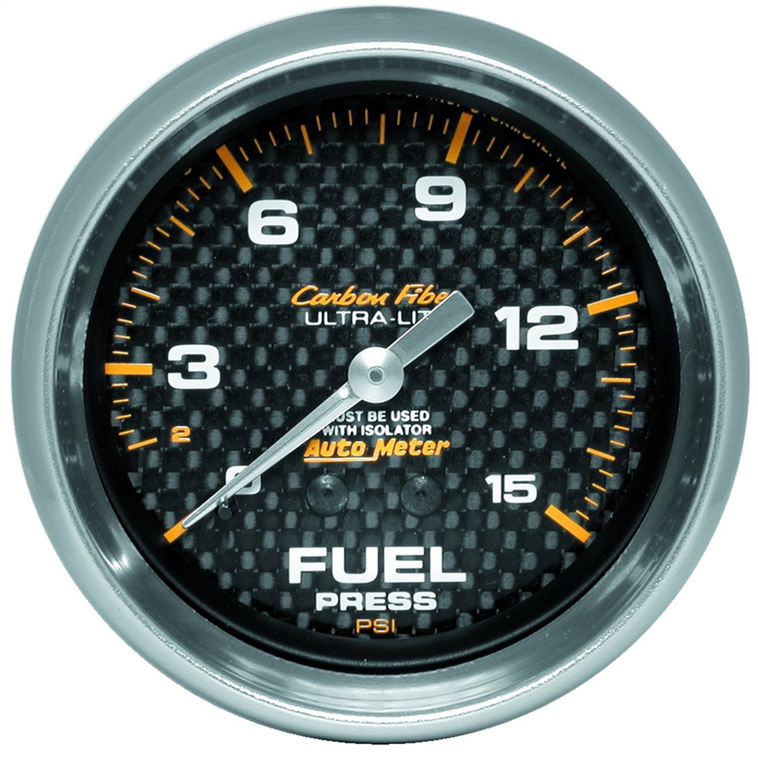 AutoMeter 4811 GAUGE; FUEL PRESSURE; 2 5/8in.; 15PSI; MECHANICAL; CARBON FIBER AutoMeter 4811