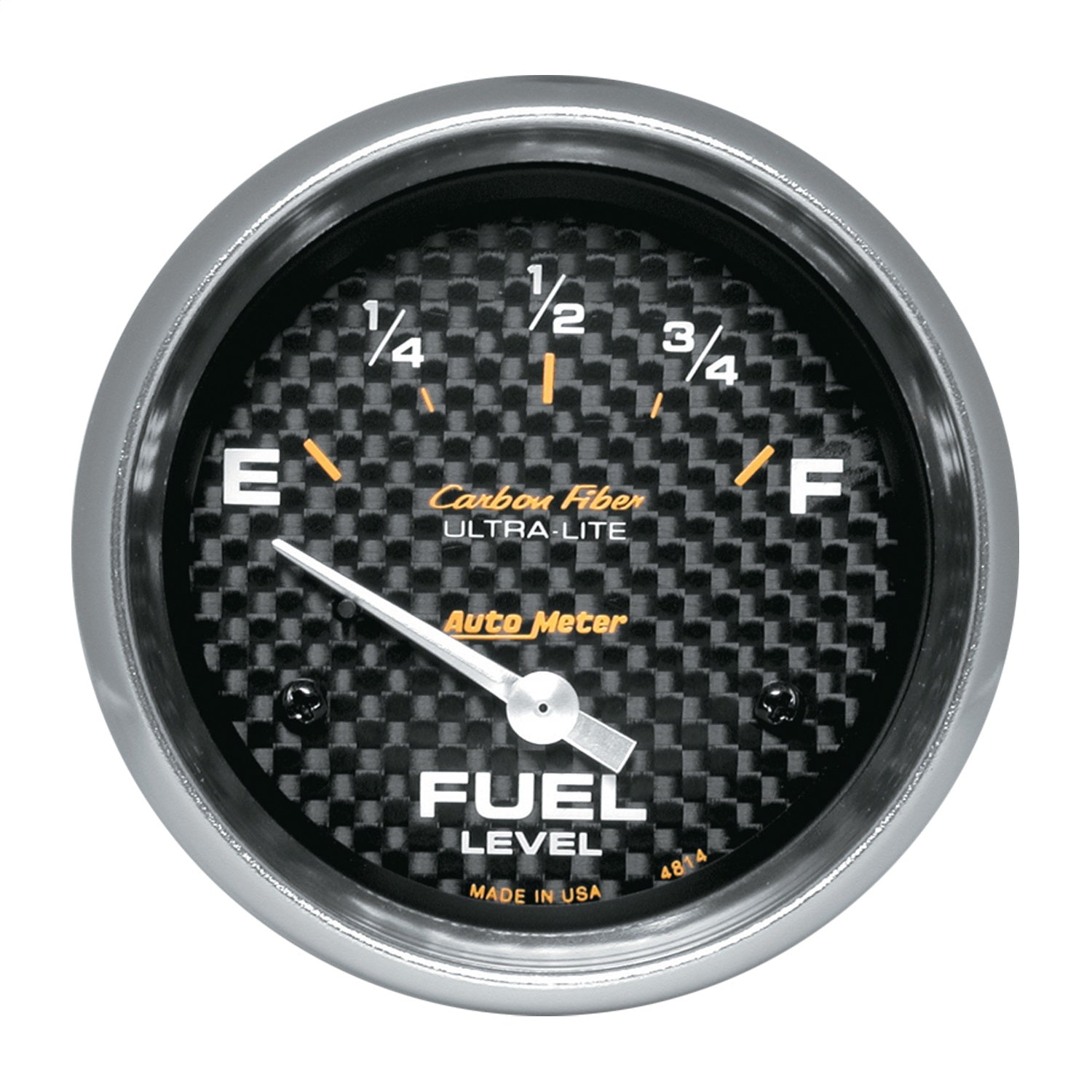 AutoMeter 4814 GAUGE; FUEL LEVEL; 2 5/8in.; 0OE TO 90OF; ELEC; CARBON FIBER AutoMeter 4814